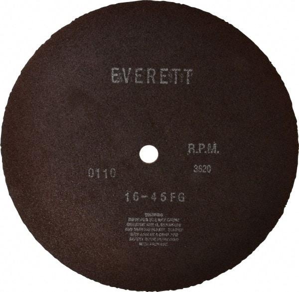 Everett - 16" Aluminum Oxide Cutoff Wheel - 5/32" Thick, 1" Arbor, Use with Gas Powered Saws - Eagle Tool & Supply