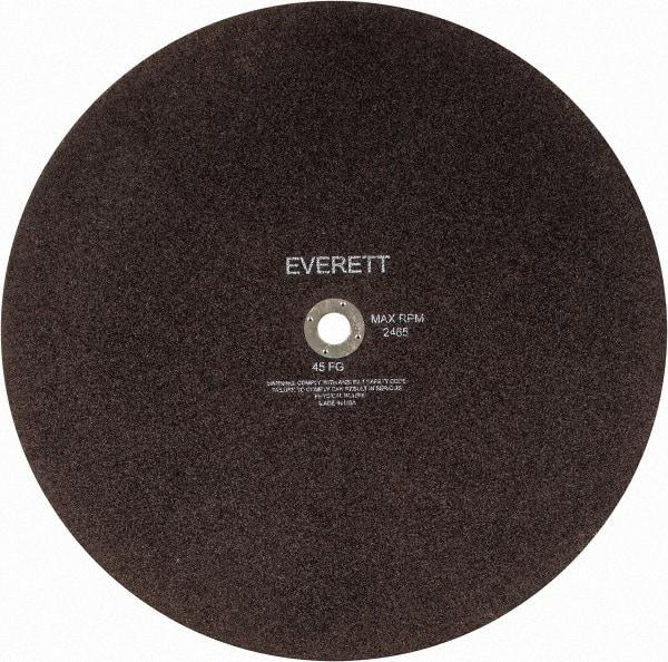 Everett - 22" Aluminum Oxide Cutoff Wheel - 3/16" Thick, 1" Arbor, Use with Gas Powered Saws - Eagle Tool & Supply