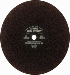 Everett - 10" Aluminum Oxide Cutoff Wheel - 3/32" Thick, 5/8" Arbor, Use with Gas Powered Saws - Eagle Tool & Supply