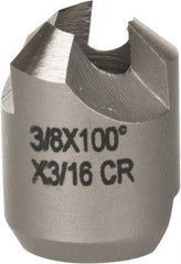 Made in USA - 3/8" Cutter Head Diam, 3/16" Pilot Hole Diam, High Speed Steel Reverse Countersink - Eagle Tool & Supply