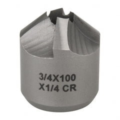 Made in USA - 4 Flutes, 3/4" Cutter Head Diam, 1/4" Pilot Hole Diam, High Speed Steel Reverse Countersink - Eagle Tool & Supply