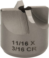 Made in USA - 4 Flutes, 11/16" Diam, 3/16" Pilot Hole Diam, High Speed Steel Reverse Counterbore - Eagle Tool & Supply