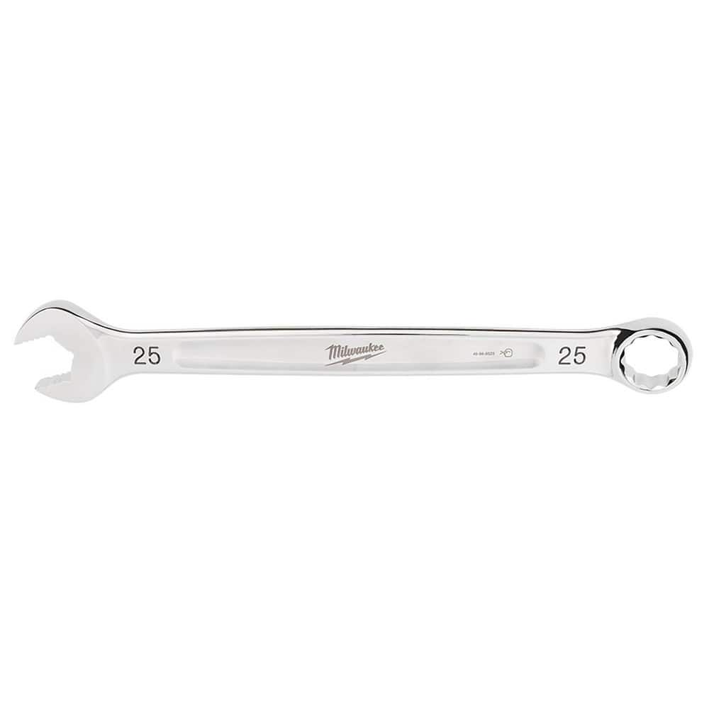 Combination Wrench: 25 mm Head Size Steel, Chrome-Plated