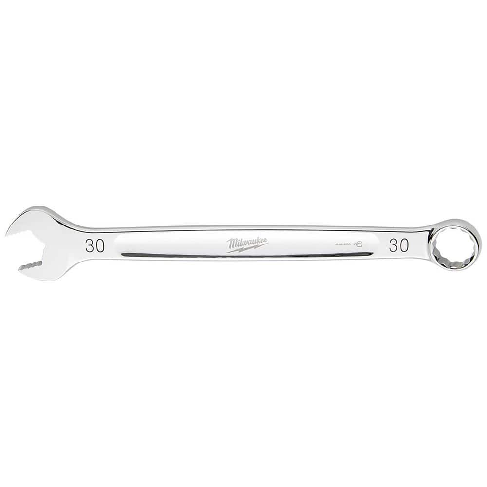 Combination Wrench: 30 mm Head Size Steel, Chrome-Plated