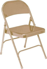 NPS - 18-1/4" Wide x 18-1/2" Deep x 29-1/4" High, Steel Standard Folding Chair - Beige - Eagle Tool & Supply