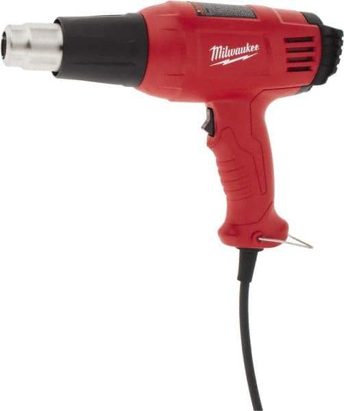 Milwaukee Tool - 140 to 1,040°F Heat Setting, 14.8 CFM Air Flow, Heat Gun - 120 Volts, 11.6 Amps, 1,400 Watts, 10.13' Cord Length - Eagle Tool & Supply