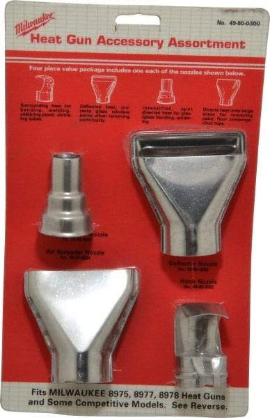 Milwaukee Tool - 4 Piece Heat Gun Accessory Set - For Use with Milwaukee Heat Gun - Eagle Tool & Supply