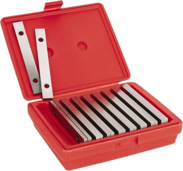 Value Collection - 18 Piece, 6 Inch Long Tool Steel Parallel Set - 3/4 to 1-3/4 Inch High, 1/4 to 1/4 Inch Thick, 52-58 RC Hardness, Sold as 9 Pair - Eagle Tool & Supply