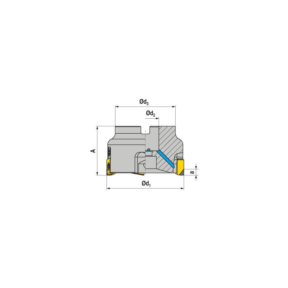 Indexable Square-Shoulder Face Mill:  AHPC.80.R.09-12,  27.0000″ Arbor Hole Dia, Uses  9,  ZNHW 1205.. Inserts,  Through Coolant,  Series  AHPC-12