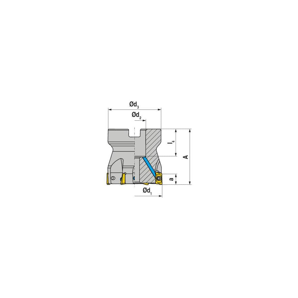 Indexable Square-Shoulder Face Mill:  A211.32.R.06-07,  16.0000″ Arbor Hole Dia, Uses  6,  XD.T 0703 Inserts,  Through Coolant,  Series  A211-07