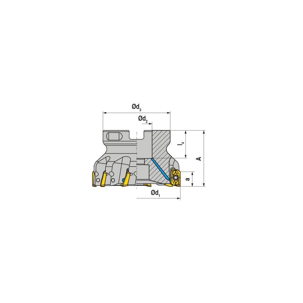 Indexable Square-Shoulder Face Mill:  A211.80.R.12-11,  27.0000″ Arbor Hole Dia, Uses  12,  XD.T 11T3 Inserts,  Through Coolant,  Series  A211-11