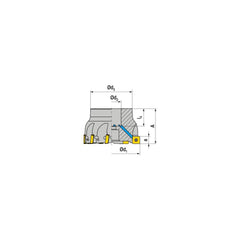 Indexable Square-Shoulder Face Mill:  A490.80.R.07-12,  27.0000″ Arbor Hole Dia, Uses  7,  SD.. 1205.. Inserts,  Through Coolant,  Series  A490-12