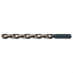 #1 RHS / RHC HSS-CO 8% (M42) 135 Degree Split Point Cobalt Heavy Duty Taper Length Drill - Straw / Gold Oxide - Eagle Tool & Supply