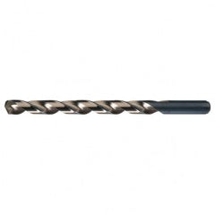 #1 RHS / RHC HSS-CO 8% (M42) 135 Degree Split Point Cobalt Heavy Duty Taper Length Drill - Straw / Gold Oxide - Eagle Tool & Supply