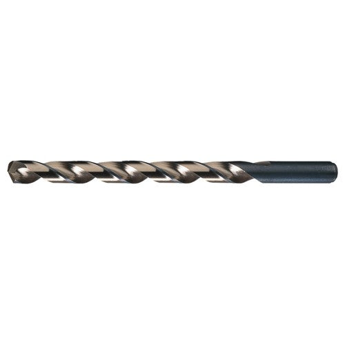 7/64 RHS / RHC HSS-CO 8% (M42) 135 Degree Split Point Cobalt Heavy Duty Taper Length Drill - Straw / Gold Oxide - Exact Industrial Supply