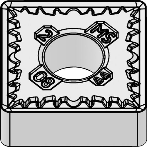 SNMG 433 Double-sided|G WS10PT, 3/64″ Corner Radius, 3/16″ Thick, 1/2″ Inscribed Circle, AlTiSiN, Square, Turning Indexable Insert - Eagle Tool & Supply