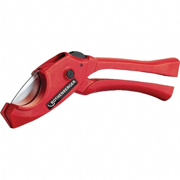 Rothenberger - 1-1/4" Pipe Capacity, Tube & Pipe Cutter - Cuts Plastic, PVC, CPVC, 7" OAL - Eagle Tool & Supply