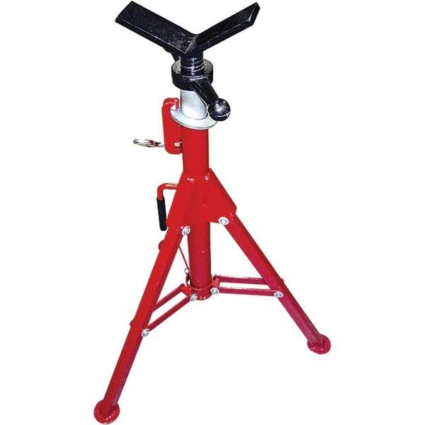 Rothenberger - 1/2" to 8" Pipe Capacity, Portable Folding Vee-Head Stand - 27" to 50" High, 2,500 Lb Capacity - Eagle Tool & Supply