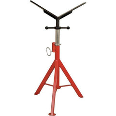 Rothenberger - 1/2" to 16" Pipe Capacity, Portable Folding Vee-Head Stand - 27" to 50" High, 2,500 Lb Capacity - Eagle Tool & Supply