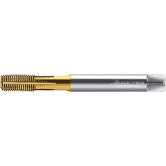 Walter-Prototyp - M10x1.50 DIN 2174 6HX 9.370 Thread Limit Semi-Bottoming Thread Forming Tap - Powdered Metal High Speed Steel, TiN Finish, 100mm OAL, 15mm Thread Length, Right Hand Thread, Series TC420 - Eagle Tool & Supply