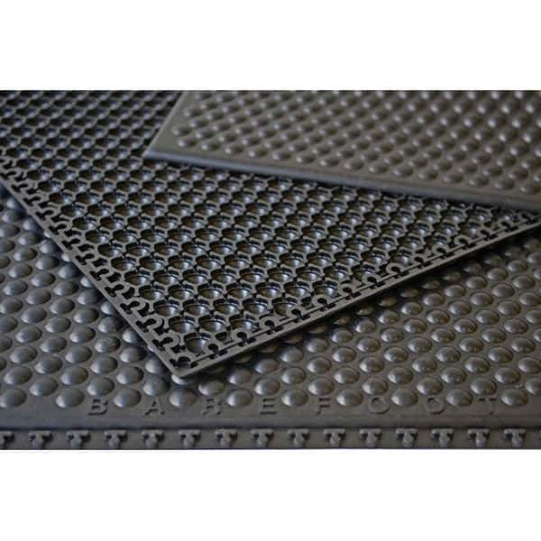 Barefoot - 2' Long x 3' Wide, Dry Environment, Anti-Fatigue Matting - Black, EPDM Rubber with EPDM Rubber Base - Eagle Tool & Supply