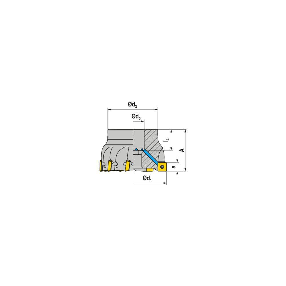 Indexable Square-Shoulder Face Mill:  A490.125.R.10-12,  40.0000″ Arbor Hole Dia, Uses  10,  SD.. 1205.. Inserts,  Through Coolant,  Series  A490-12