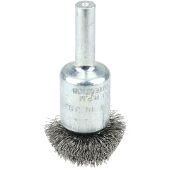 1″ Circular Flared Crimped Wire End Brush, .006″ Steel Fill - Eagle Tool & Supply