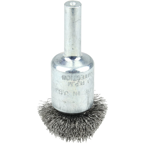 1″ Circular Flared Crimped Wire End Brush, .008″ Steel Fill - Eagle Tool & Supply