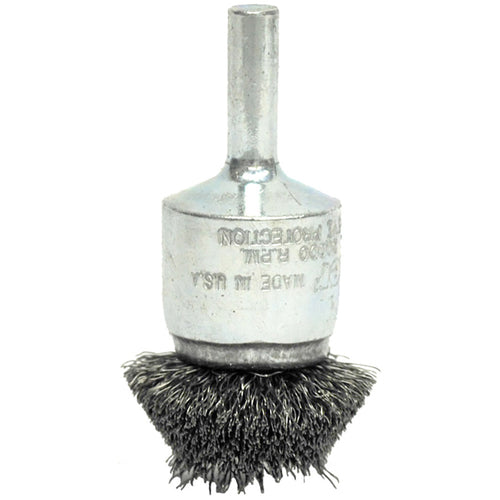 ‎1-1/2″ Circular Flared Crimped Wire End Brush, .008″ Stainless Steel Fill - Eagle Tool & Supply