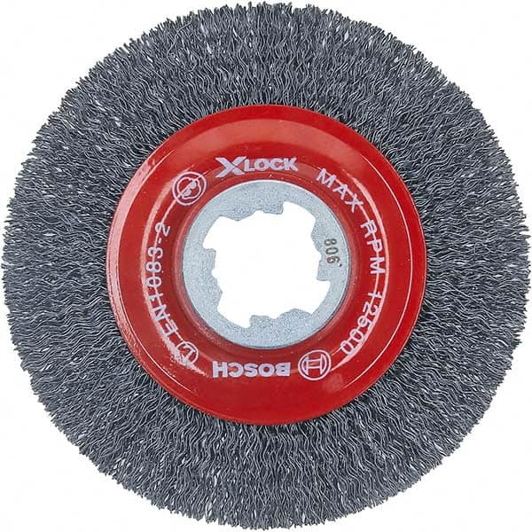 Bosch - 4-1/2" OD, 5/8" Arbor Hole, Crimped Carbon Wheel Brush - Eagle Tool & Supply