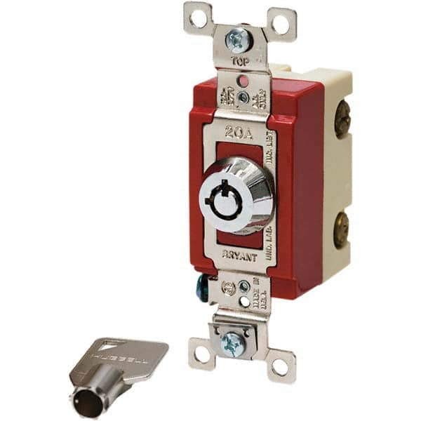 Bryant Electric - Key Switches Switch Type: 4 Tumbler Switch Sequence: On-Off - Eagle Tool & Supply