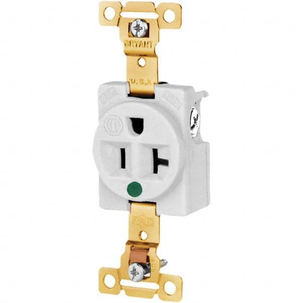 Bryant Electric - Straight Blade Receptacles Receptacle Type: Single Receptacle Grade: Hospital - Eagle Tool & Supply