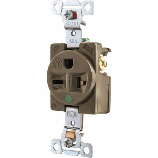 Bryant Electric - Straight Blade Receptacles Receptacle Type: Single Receptacle Grade: Hospital - Eagle Tool & Supply