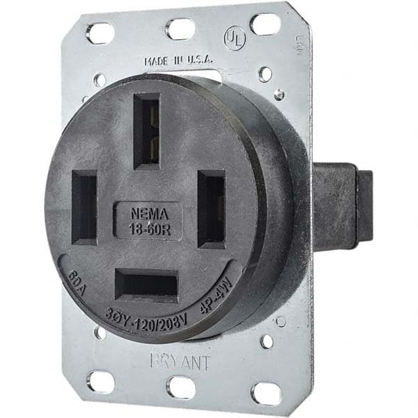 Bryant Electric - Straight Blade Receptacles Receptacle Type: Single Receptacle Grade: Industrial - Eagle Tool & Supply