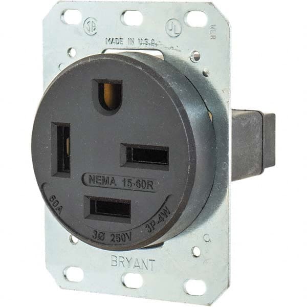 Bryant Electric - Straight Blade Receptacles Receptacle Type: Single Receptacle Grade: Industrial - Eagle Tool & Supply