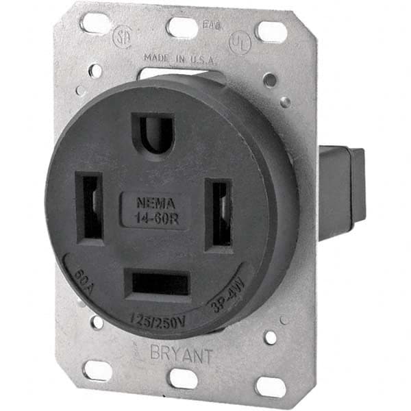 Bryant Electric - Straight Blade Receptacles Receptacle Type: Single Receptacle Grade: Industrial - Eagle Tool & Supply