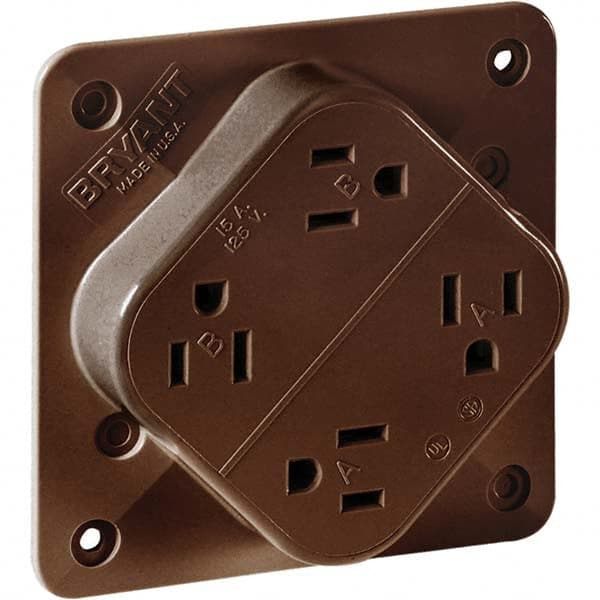 Bryant Electric - Straight Blade Receptacles Receptacle Type: Fourplex Receptacle Grade: Industrial - Eagle Tool & Supply