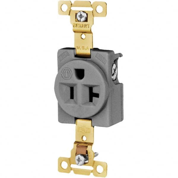 Bryant Electric - Straight Blade Receptacles Receptacle Type: Single Receptacle Grade: Industrial - Eagle Tool & Supply