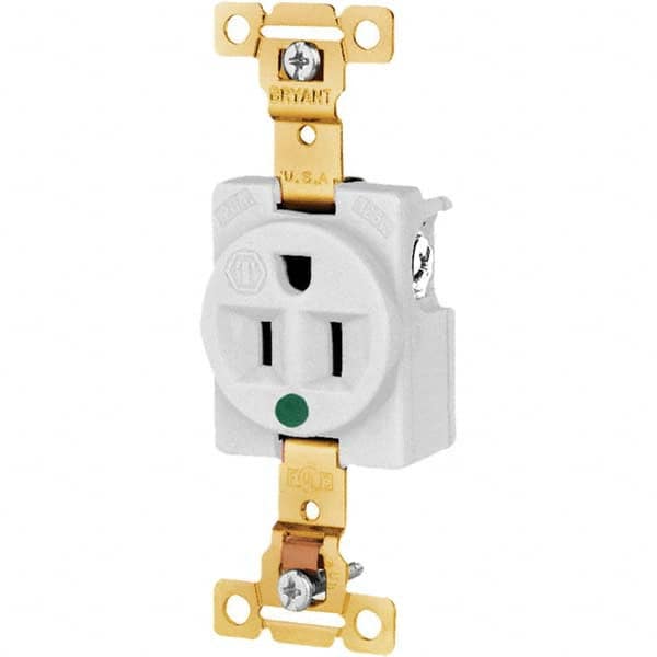 Bryant Electric - Straight Blade Receptacles Receptacle Type: Single Receptacle Grade: Hospital - Eagle Tool & Supply