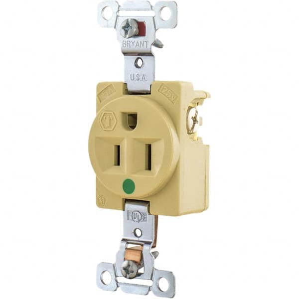 Bryant Electric - Straight Blade Receptacles Receptacle Type: Single Receptacle Grade: Hospital - Eagle Tool & Supply