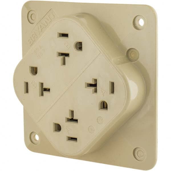 Bryant Electric - Straight Blade Receptacles Receptacle Type: Fourplex Receptacle Grade: Industrial - Eagle Tool & Supply