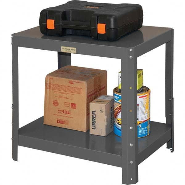 Durham - Stationary Work Benches, Tables Type: Machine Work Table Top Material: 16 Gauge Steel - Eagle Tool & Supply