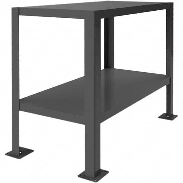 Durham - Stationary Work Benches, Tables Type: Machine Work Table Top Material: 16 Gauge Steel - Eagle Tool & Supply