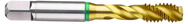 M8x1.25 6H 3-Flute Cobalt Green Ring Semi-Bottoming 40 degree Spiral Flute Tap-TiN - Eagle Tool & Supply