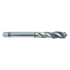 ‎M6 × 1.0 3FL 6H Cobalt Spiral Flute Semi-Bott Green Ring Tap-Bright-40 Degree Helix - Eagle Tool & Supply