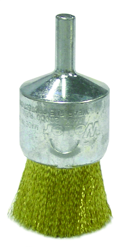 1" Crimped Wire End Brush - .005 Brass - Non-Sparking Wire Wheel - Eagle Tool & Supply