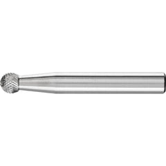 PFERD - SD-1, 1/4" Cut Diam, 1/4" Shank Diam, Carbide Diamond Pattern Ball Burr - Exact Industrial Supply