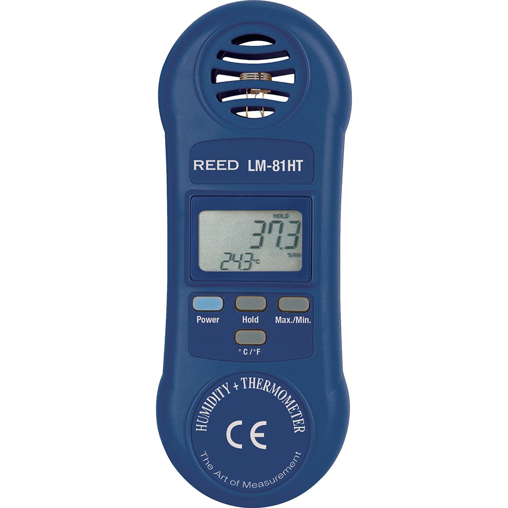 REED Instruments - Thermometer/Hygrometers & Barometers; Type: Thermo-Hygrometer ; Minimum Relative Humidity (%): 10 ; Maximum Relative Humidity (%): 95.00 ; Minimum Temperature (C): 0.00 ; Minimum Temperature (F): 32.000 ; Maximum Temperature (C): 50.00 - Exact Industrial Supply