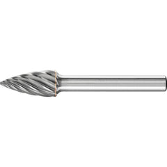 PFERD - SG-3, 3/8" Cut Diam, 1/4" Shank Diam, Carbide Inox Cut Tree with Pointed End Burr - Exact Industrial Supply