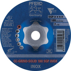 PFERD - Depressed-Center Wheels; Hole Size (Inch): 7/8 ; Connector Type: Arbor ; Wheel Type Number: Type 1 ; Abrasive Material: Ceramic Oxide; Aluminum Oxide ; Maximum RPM: 8500.000 ; Tool Compatibility: Angle Grinders - Exact Industrial Supply